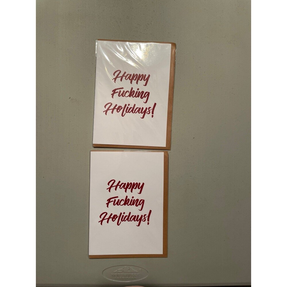 Happy Fcking Holidays 2x Christmas Cards New